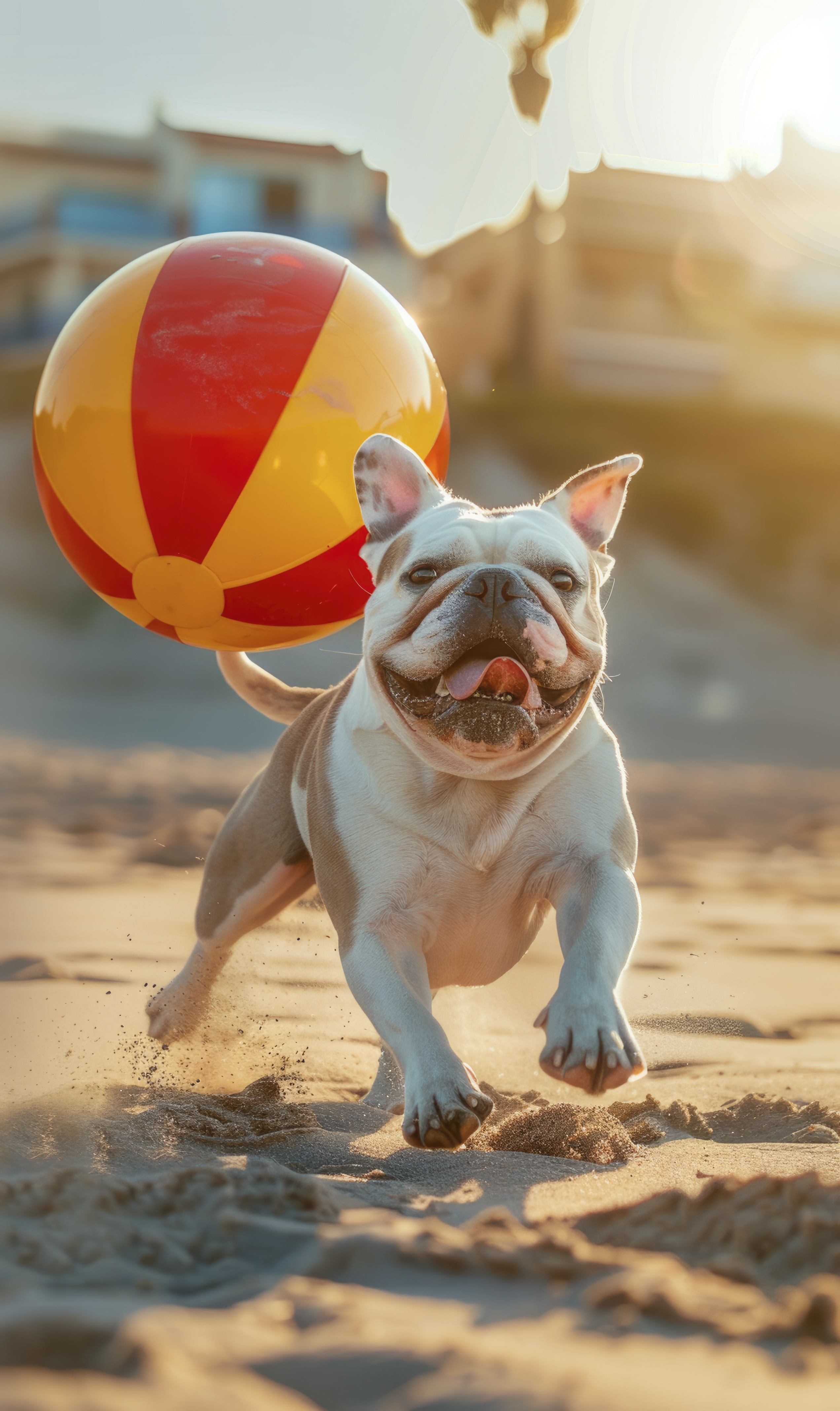Dog running on the beach