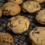 chocolate chip cookies on wire rack